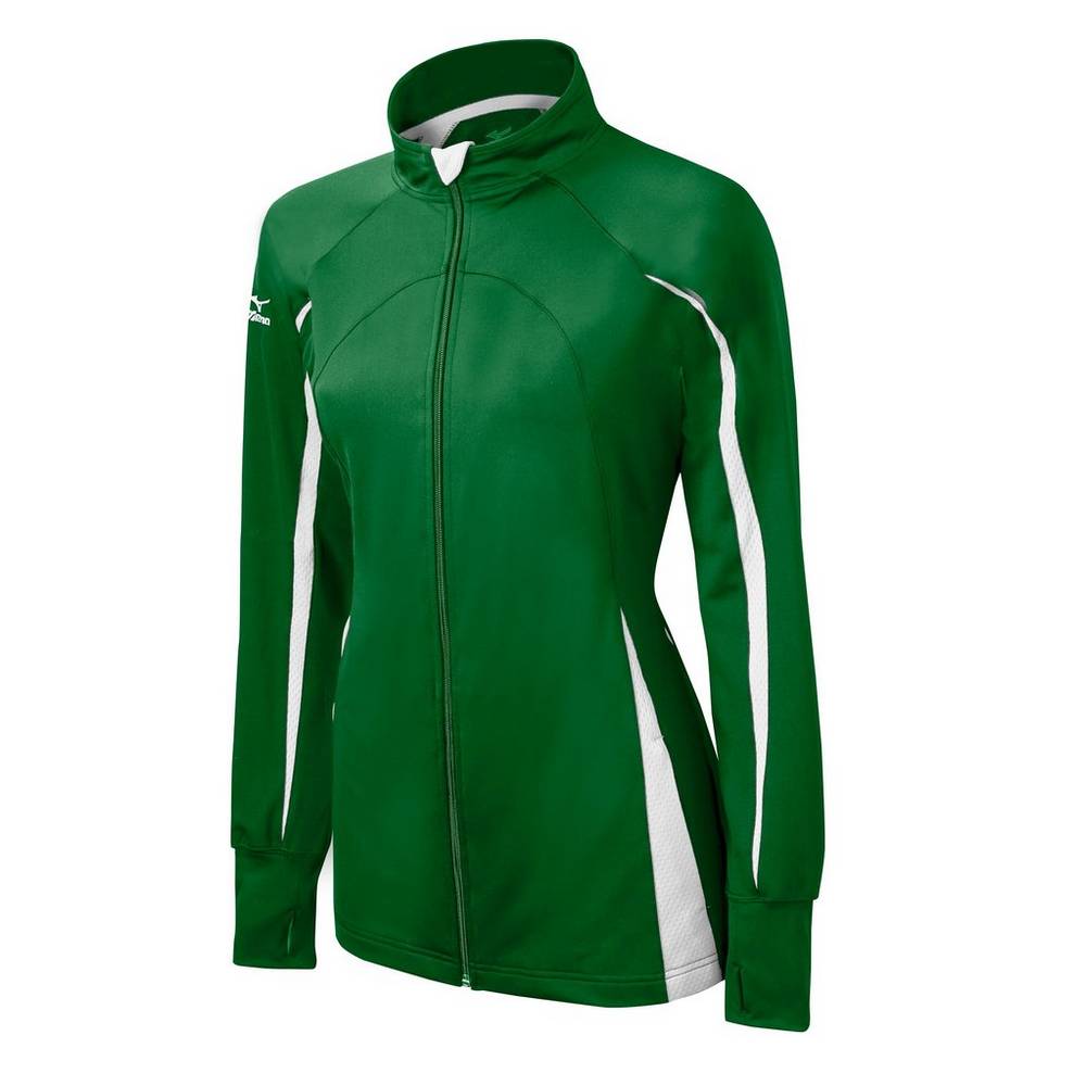 Mizuno Elite 9 Focus Full-Zip Női Jacke Zöld/Fehér LHP204613